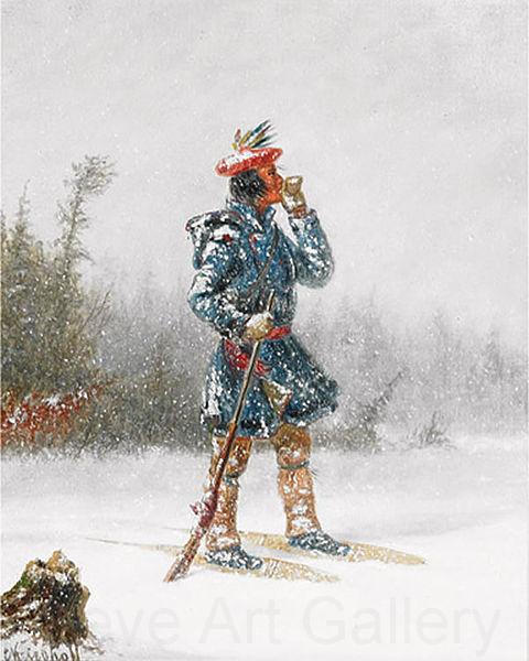 Cornelius Krieghoff Indian Hunter on Snowshoes Spain oil painting art